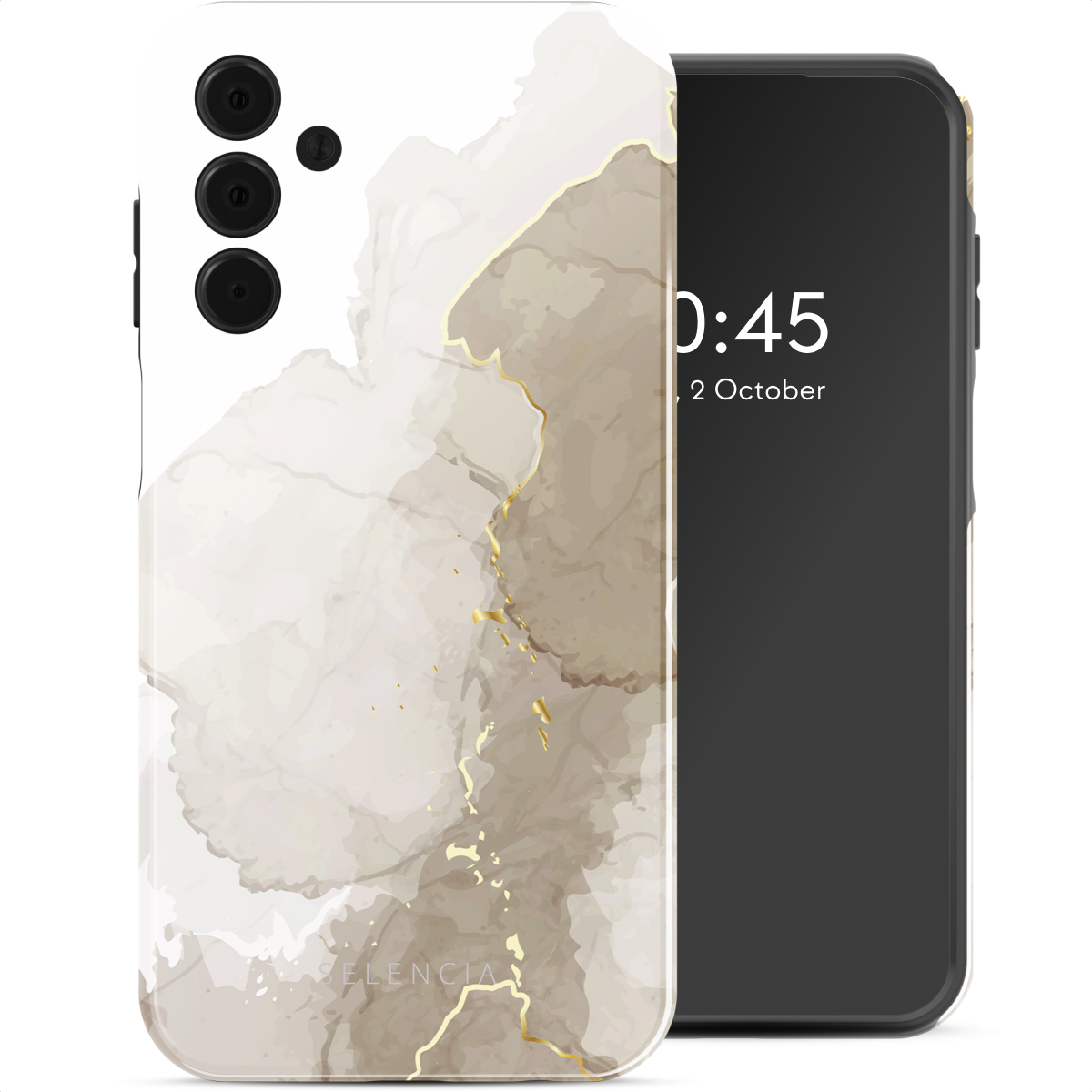 Selencia Vivid Back Cover für das Samsung Galaxy A15 (5G) - Marble Light Brown