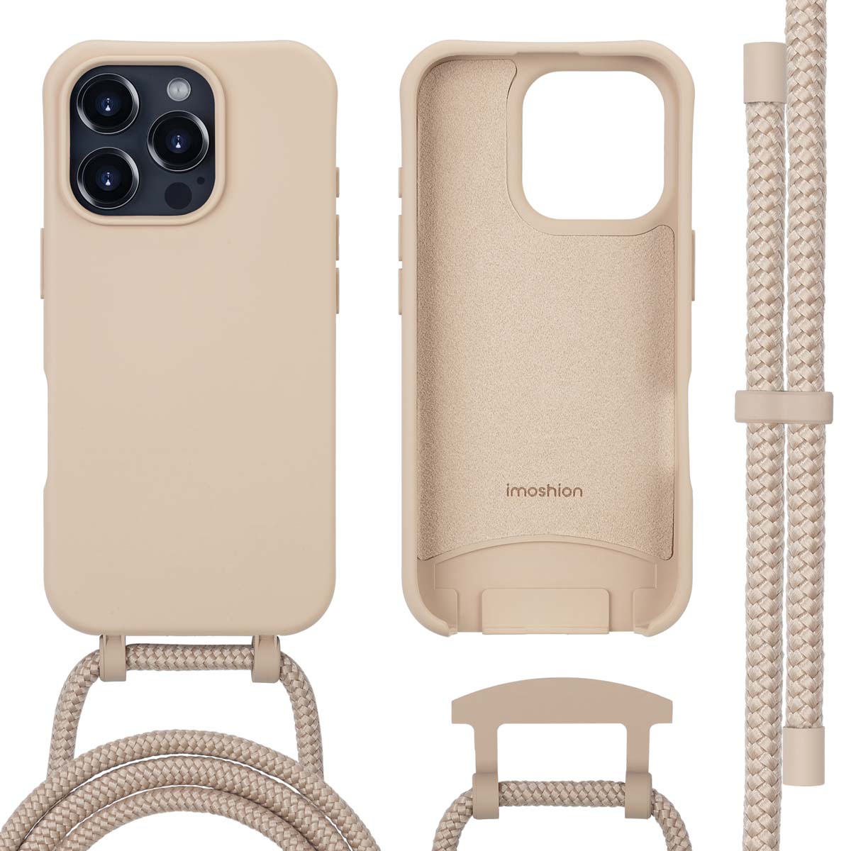 imoshion Color Backcover mit abnehmbarem Handykette und MagSafe für das Apple iPhone 16 Pro - Nude
