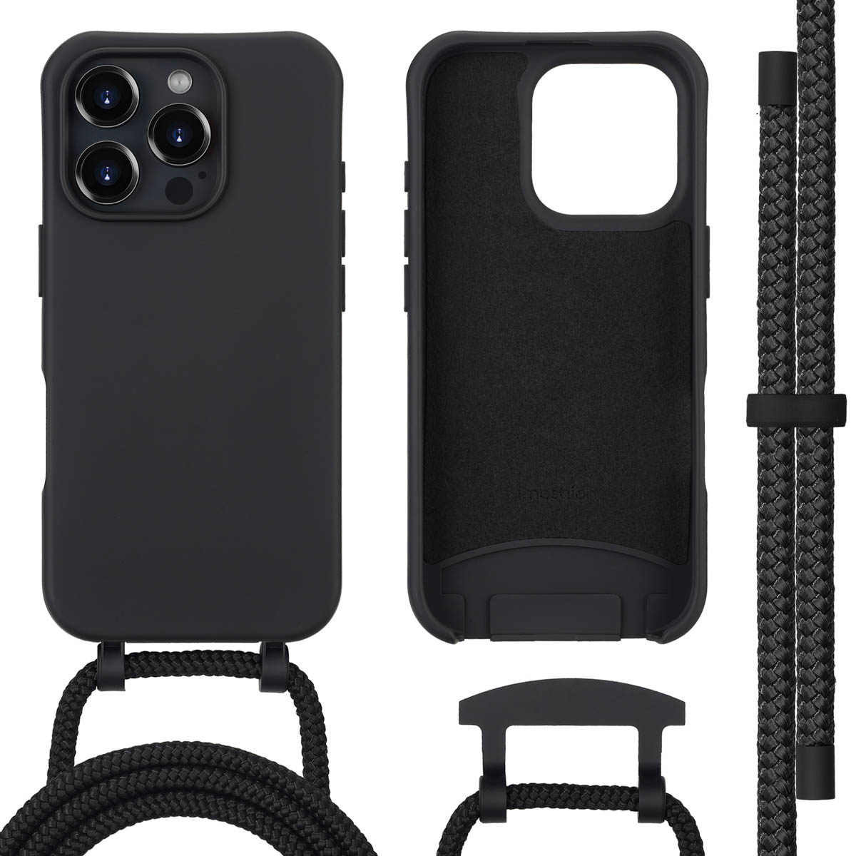imoshion Color Backcover mit abnehmbarem Handykette und MagSafe für das Apple iPhone 16 Pro - Schwarz