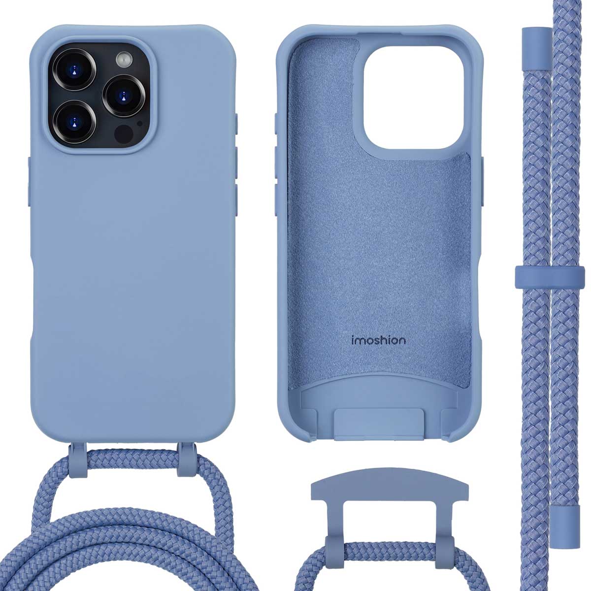 imoshion Color Backcover mit abnehmbarem Handykette und MagSafe für das Apple iPhone 16 Pro Max - Ash Blue