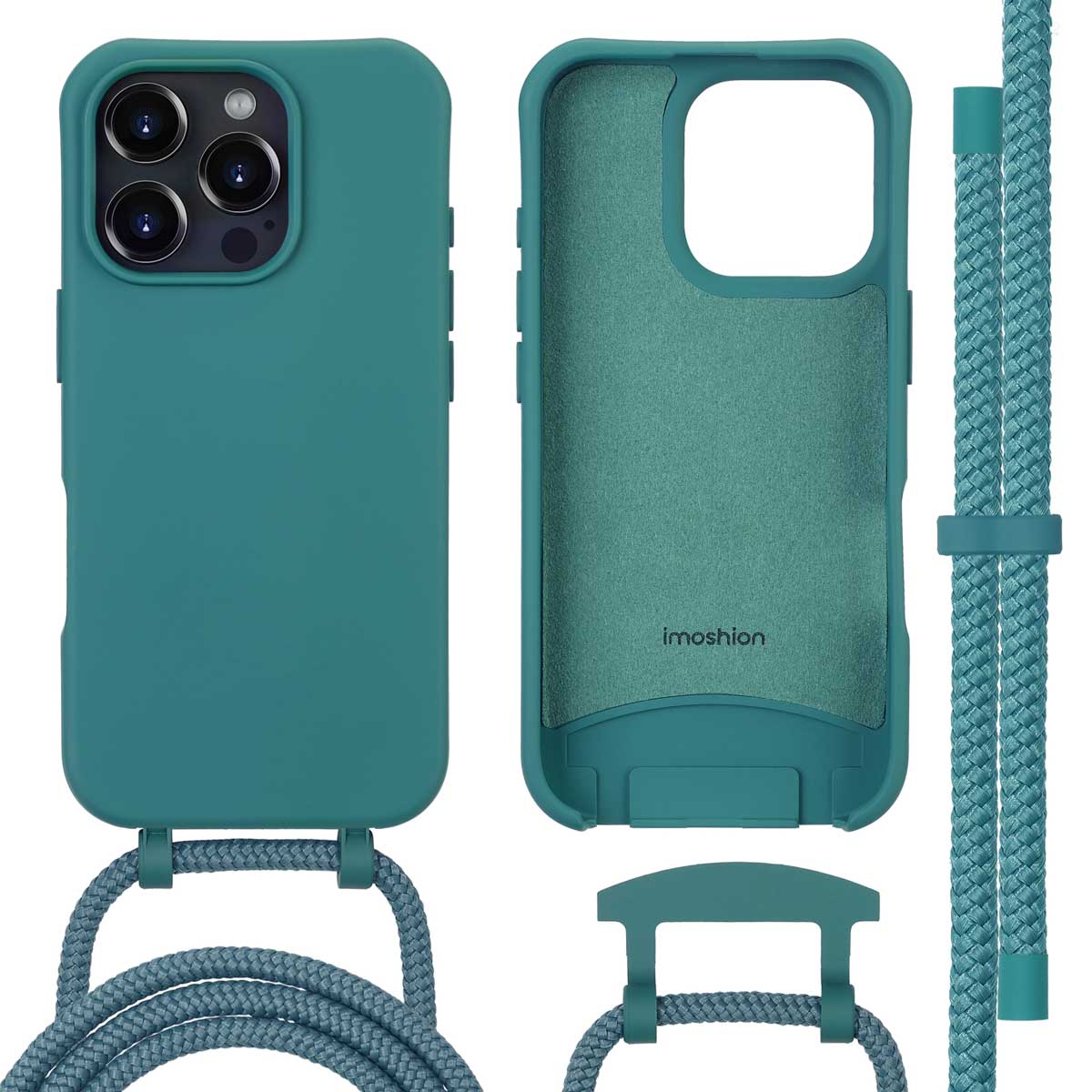 imoshion Color Backcover mit abnehmbarem Handykette und MagSafe für das Apple iPhone 16 Pro Max - Dunkelgrün