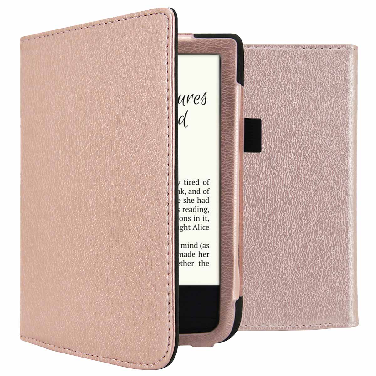 imoshion Vegan Leather Klapphülle für das Pocketbook Touch Lux 5 / HD 3 / Basic Lux 4 / Vivlio Lux 5 - Rosé gold