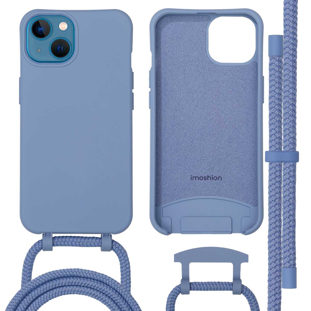 imoshion Color Backcover mit abnehmbarem Handykette und MagSafe für das Apple iPhone 13 - Ash Blue
