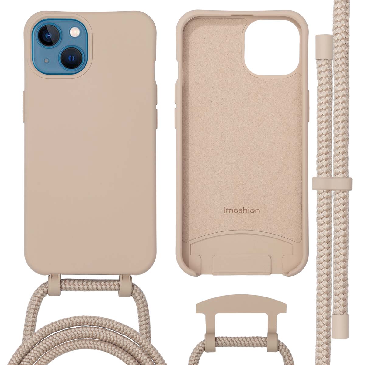imoshion Color Backcover mit abnehmbarem Handykette und MagSafe für das Apple iPhone 13 - Nude