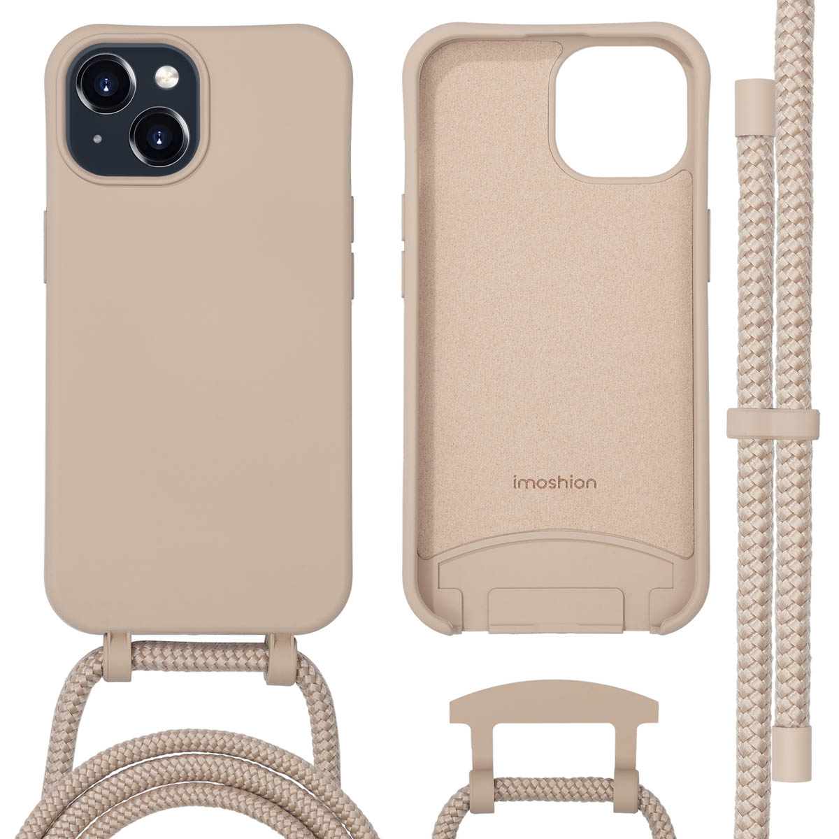 imoshion Color Backcover mit abnehmbarem Handykette und MagSafe für das Apple iPhone 15 - Nude
