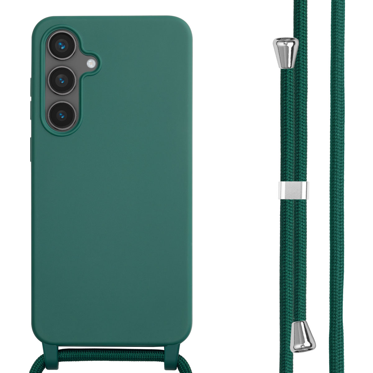 imoshion SilikonHülle mit Band für das Samsung Galaxy S24 FE - Dunkelgrün