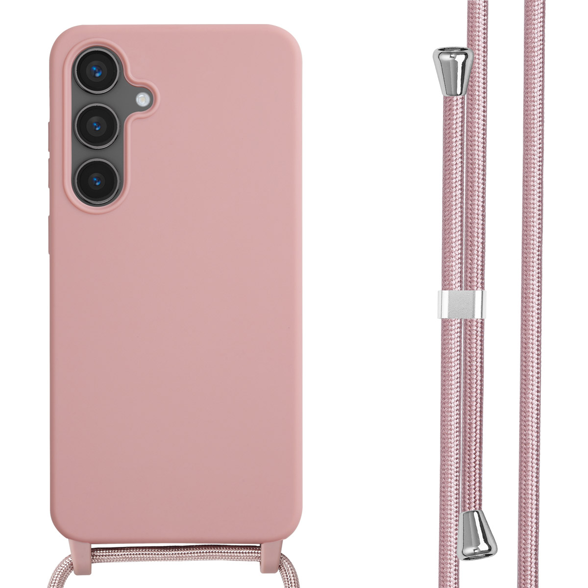 imoshion SilikonHülle mit Band für das Samsung Galaxy S24 FE - Sand Pink