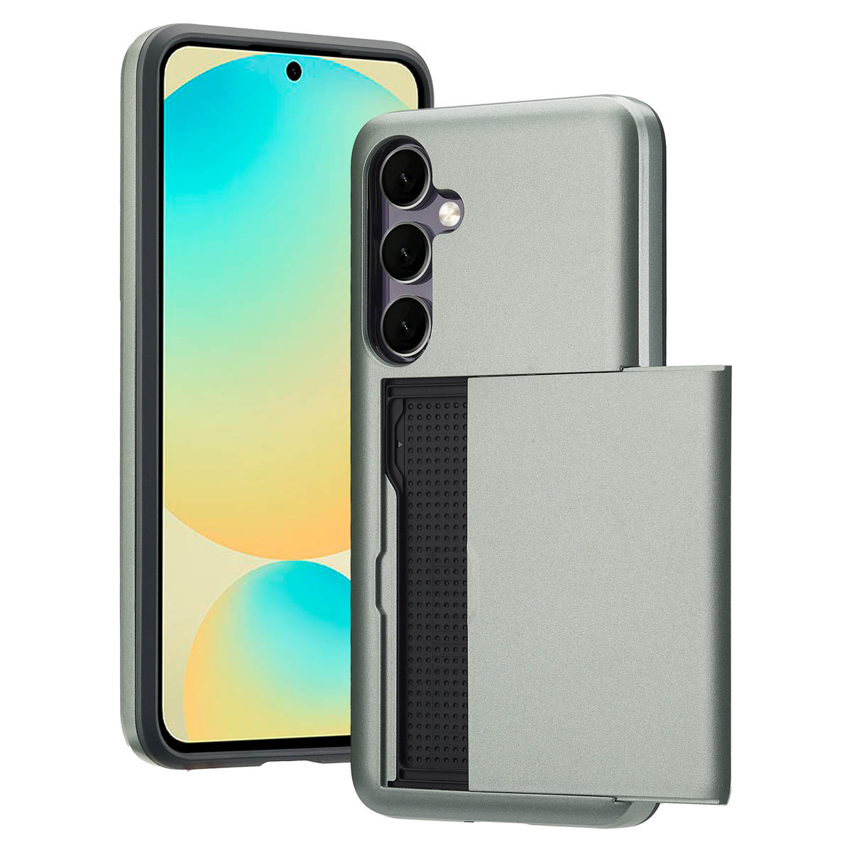imoshion Backcover mit Kartenfach für das Samsung Galaxy S24 FE - Dunkelgrün