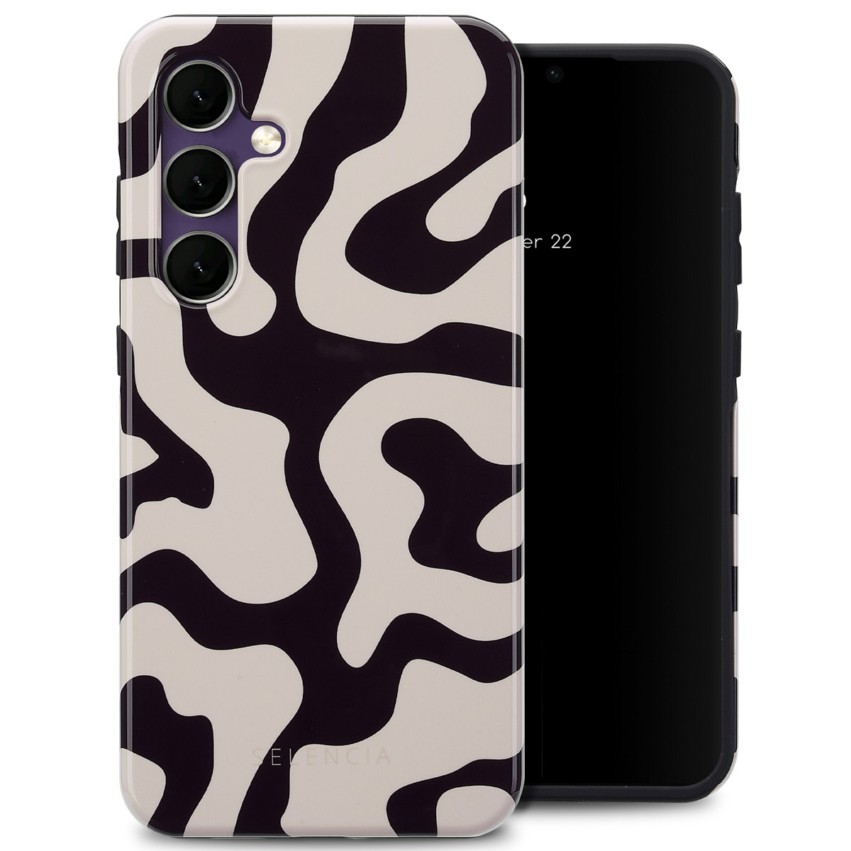 Selencia Vivid Back Cover für das Samsung Galaxy S24 FE - Art Wave Black