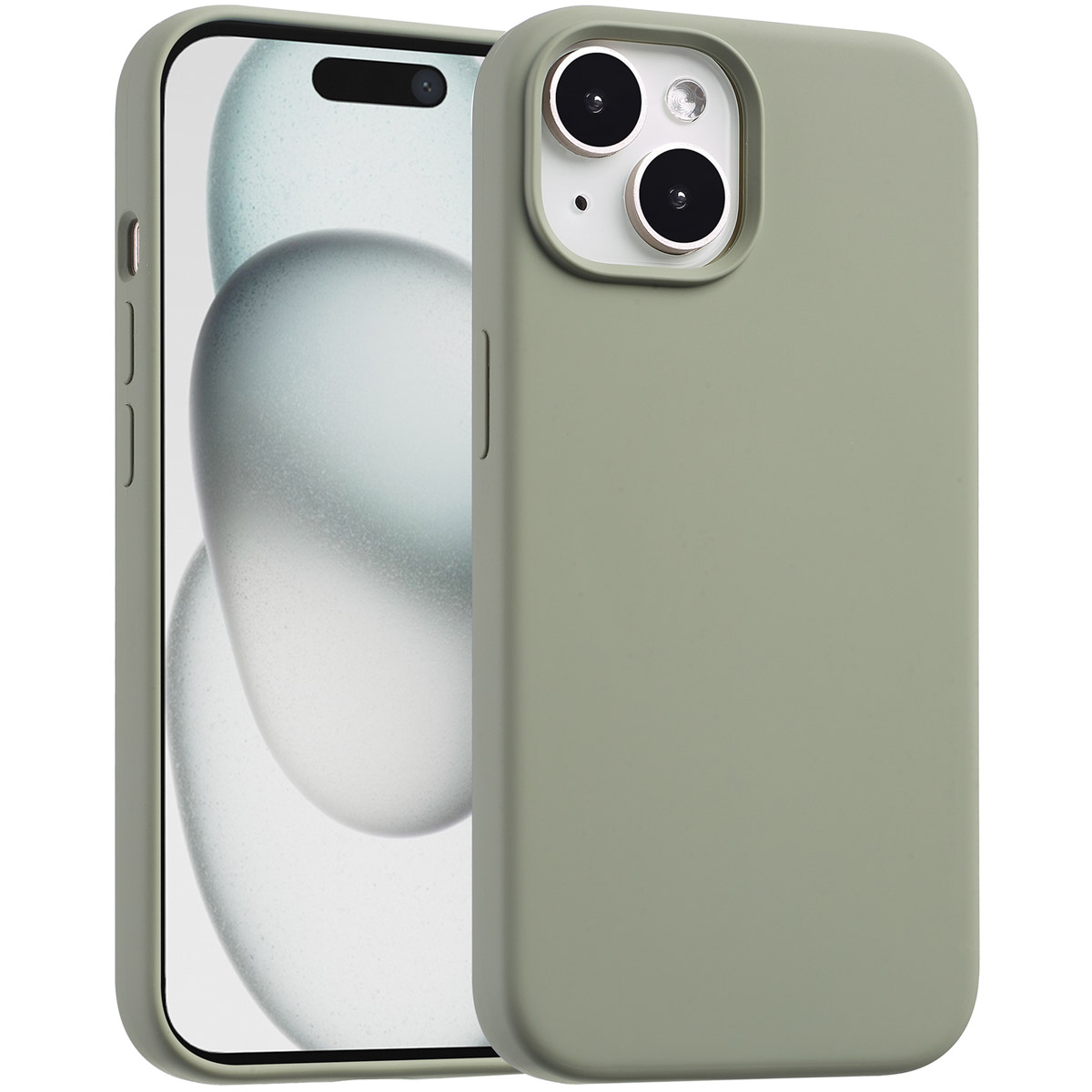 Accezz Liquid Silikoncase mit MagSafe für das Apple iPhone 15 - Cooper Green