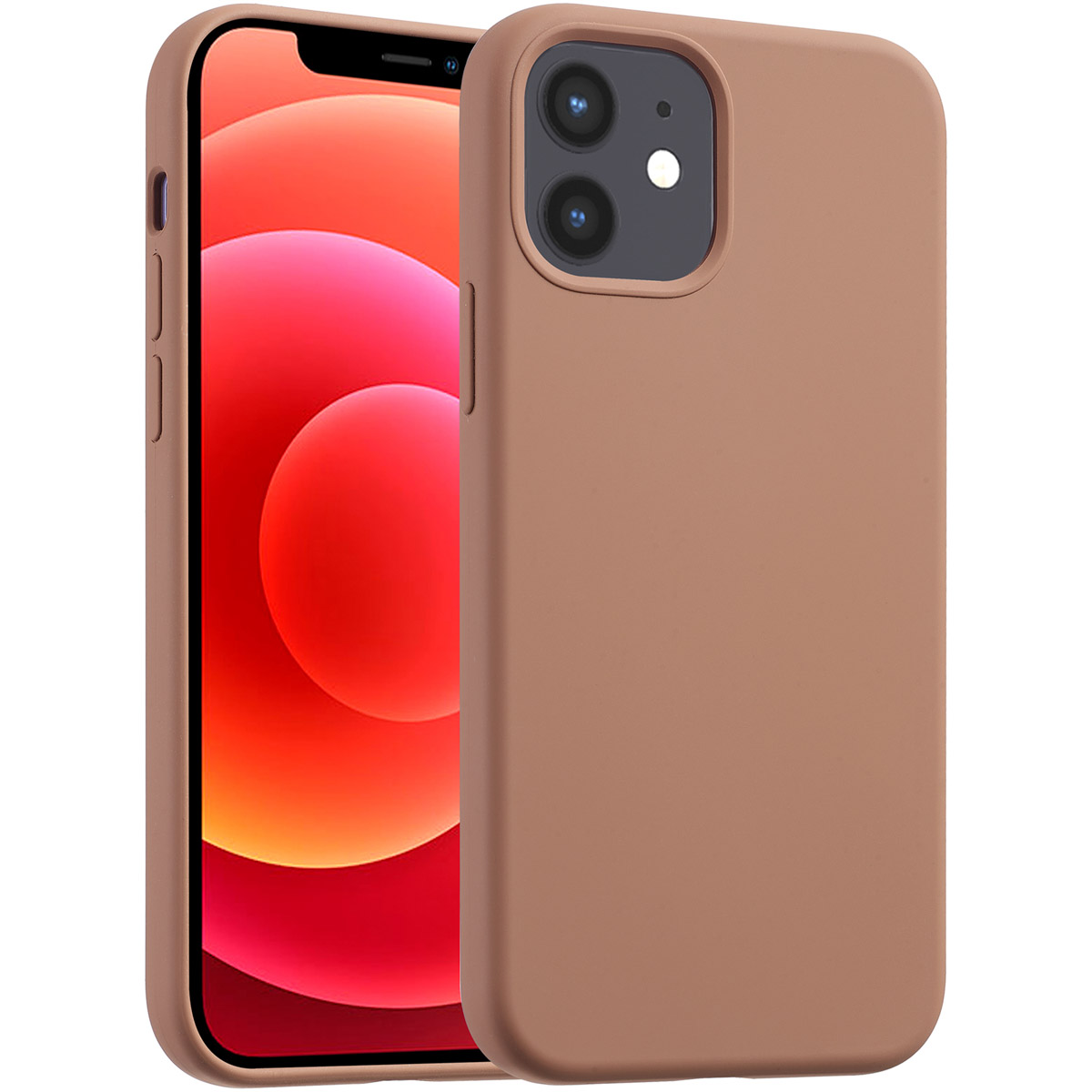 Accezz Liquid Silikoncase mit MagSafe für das Apple iPhone 12 (Pro) - Hellbraun