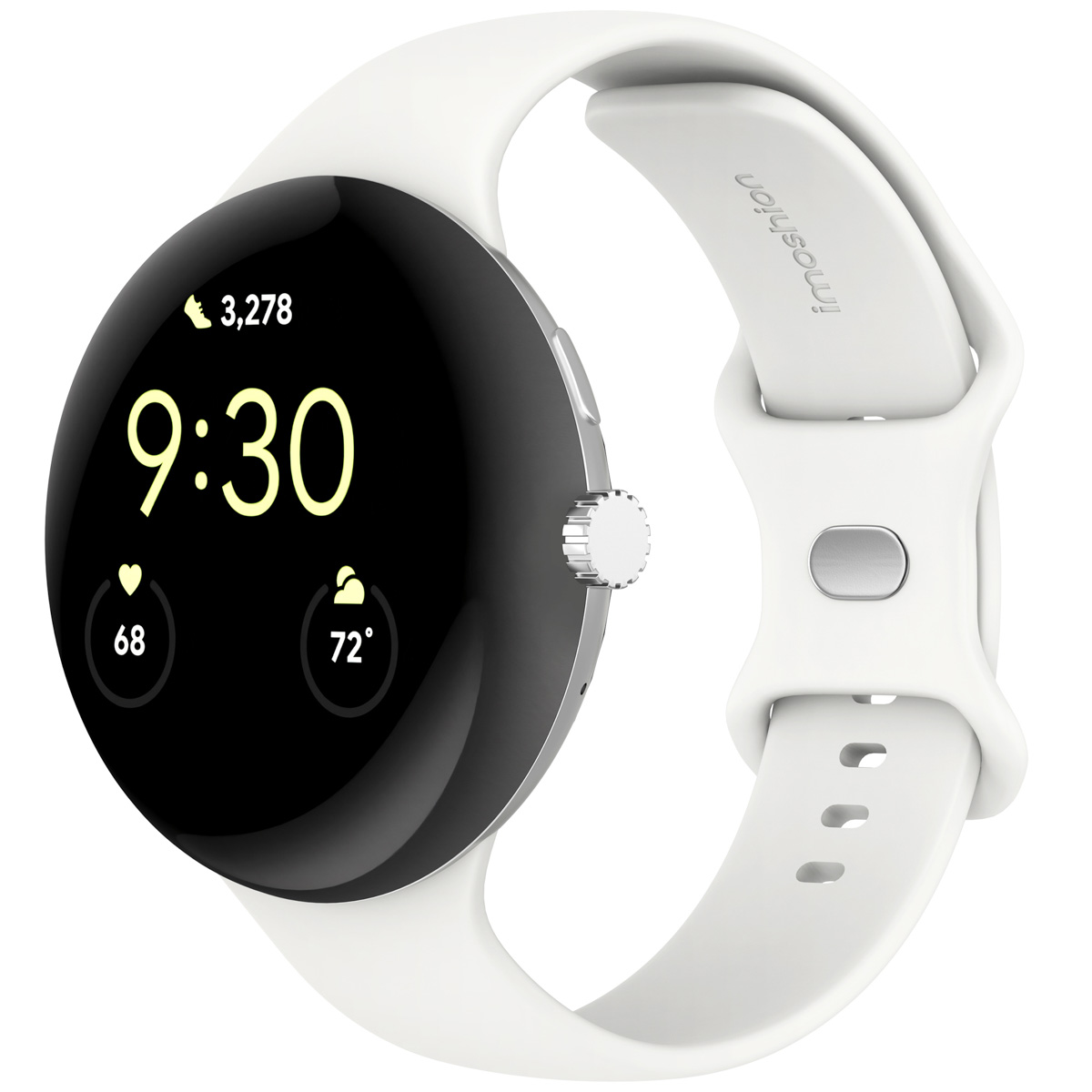 imoshion Silikon-Armband⁺ für Google Pixel Watch 5 / 4 / 3 (45 mm) - Größe L - Weiß