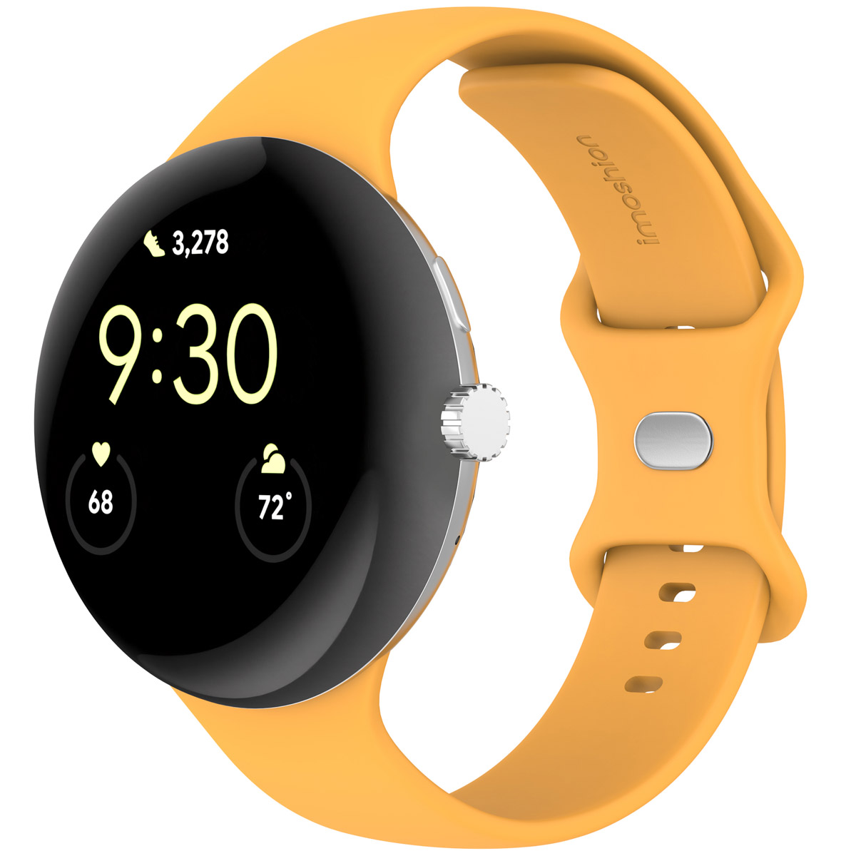 imoshion Silikon-Armband⁺ für Google Pixel Watch 5 / 4 / 3 (45 mm) - Größe L - Gelb