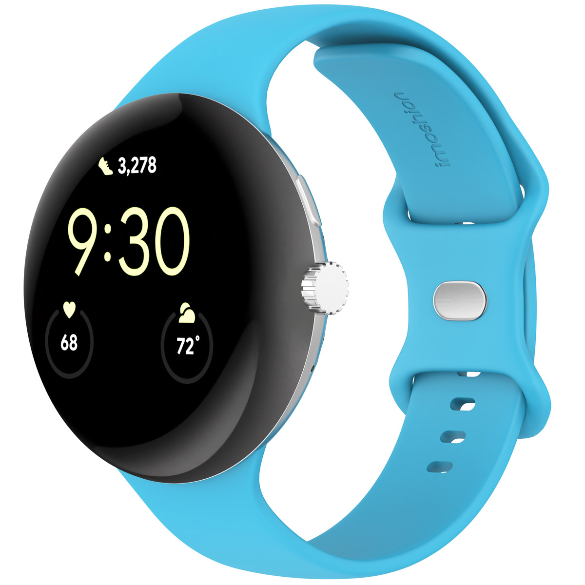 imoshion Silikon-Armband⁺ für Google Pixel Watch 5 / 4 / 3 (45 mm) - Größe S - Blau