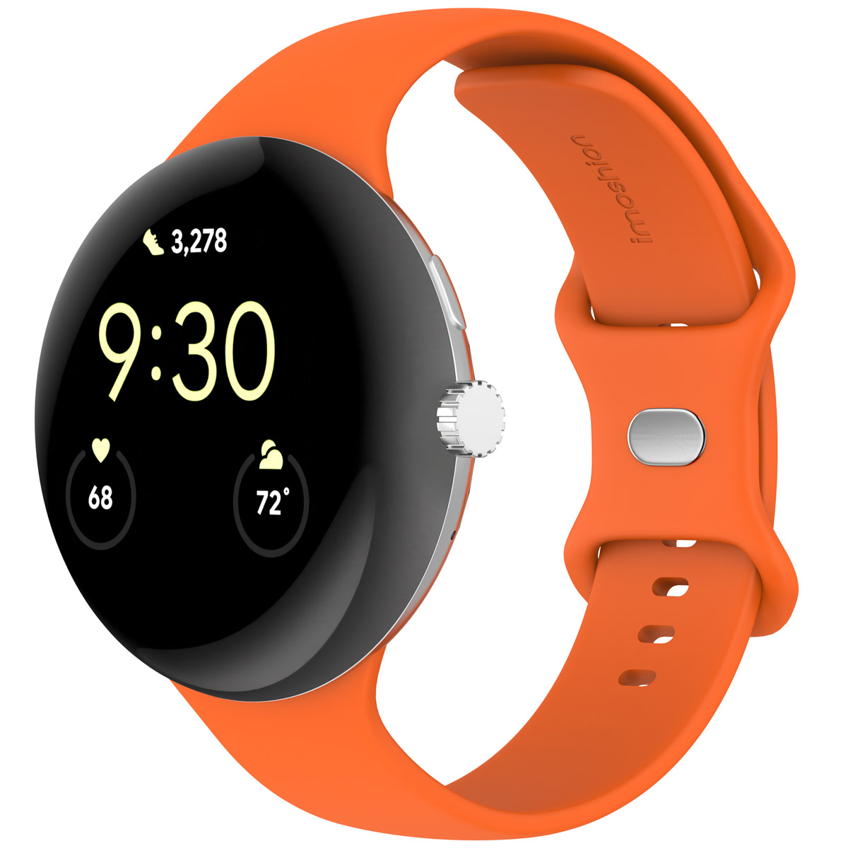 imoshion Silikon-Armband⁺ für Google Pixel Watch 5 / 4 / 3 (45 mm) - Größe S - Orange