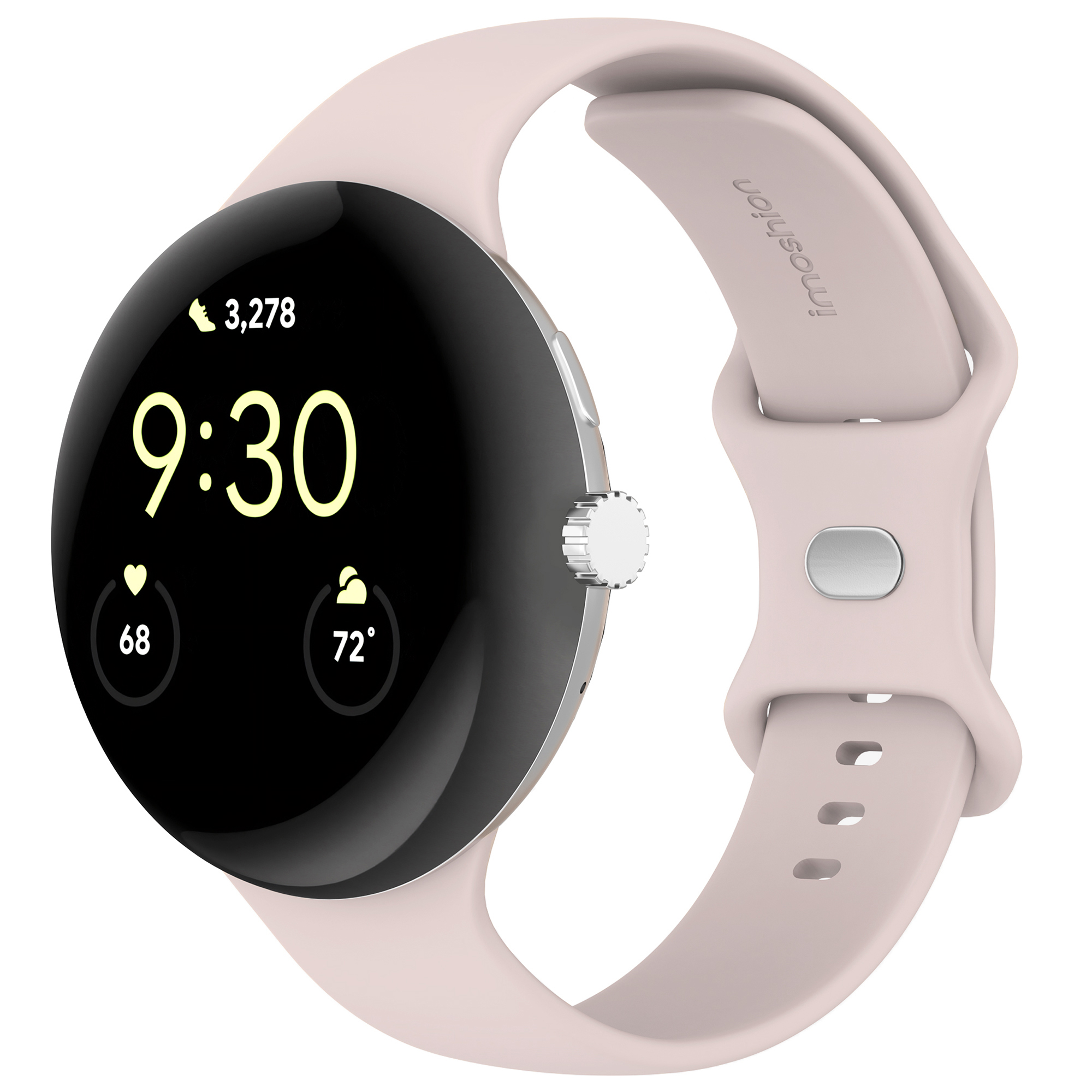 imoshion Silikon-Armband⁺ für Google Pixel Watch 5 / 4 / 3 (45 mm) - Größe S - Rosa