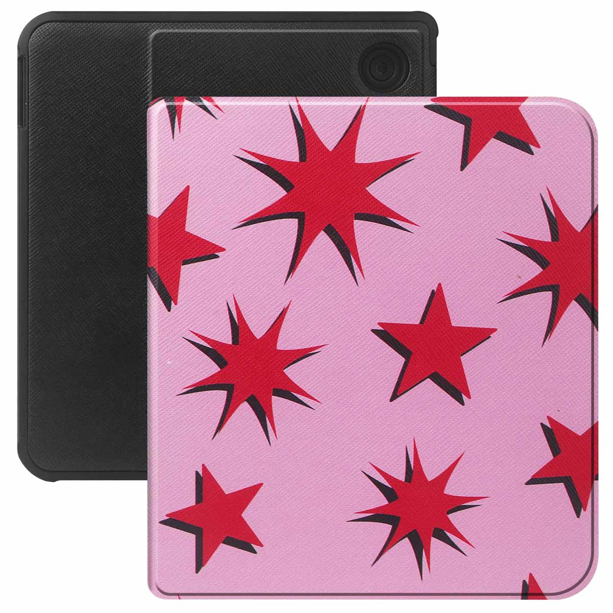 Selencia Vivid Klapphülle für das Kobo Libra Colour / Libra 2 - Stars Rubine Red Light Pink