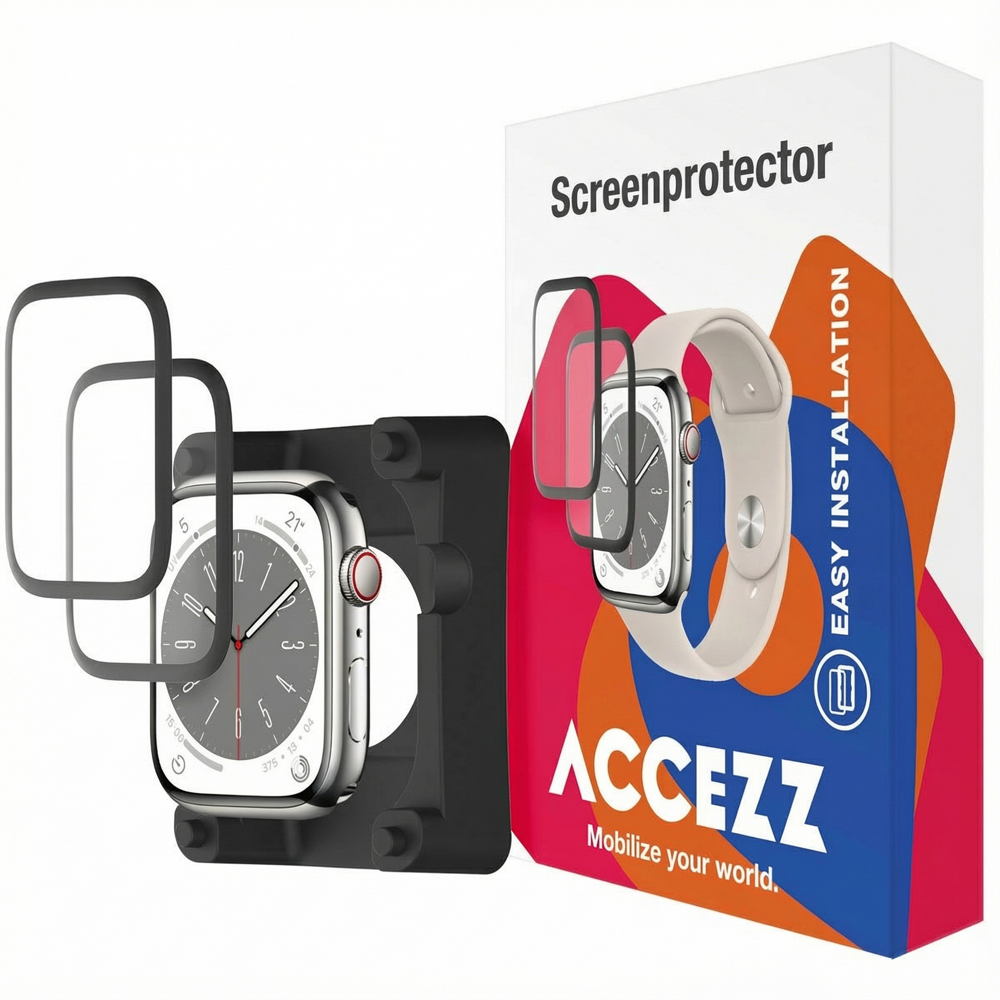 Accezz 2x Displayschutzfolie mit Applikator für die Apple Watch Series 10 / 11 - 42 mm