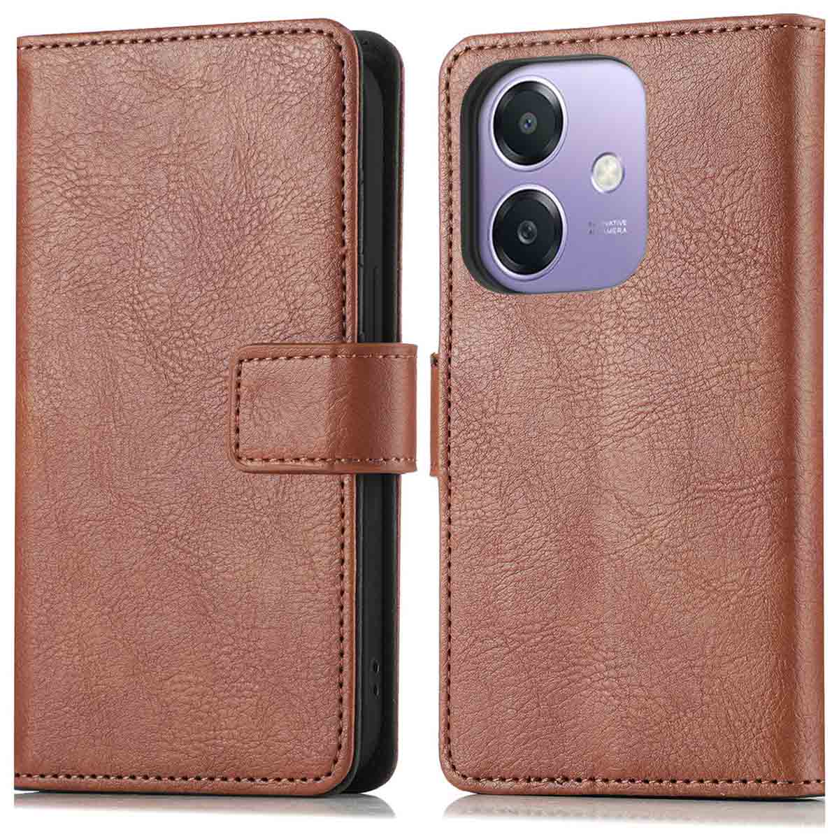 imoshion Luxuriöse Klapphülle für das Oppo A40 (4G) / Oppo A40M (4G) / Oppo A60 (5G) - Braun