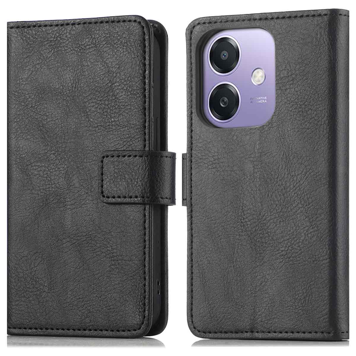 imoshion Luxuriöse Klapphülle für das Oppo A40 (4G) / Oppo A40M (4G) / Oppo A60 (5G) - Schwarz
