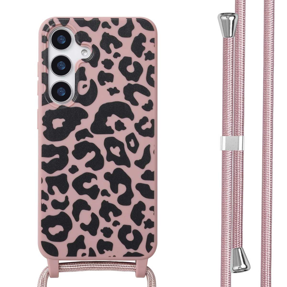 imoshion SilikonHülle design mit Band für das Samsung Galaxy S25 - Animal Pink