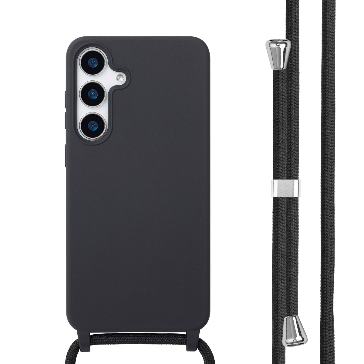 imoshion SilikonHülle mit Band für das Samsung Galaxy S25 Plus - Schwarz
