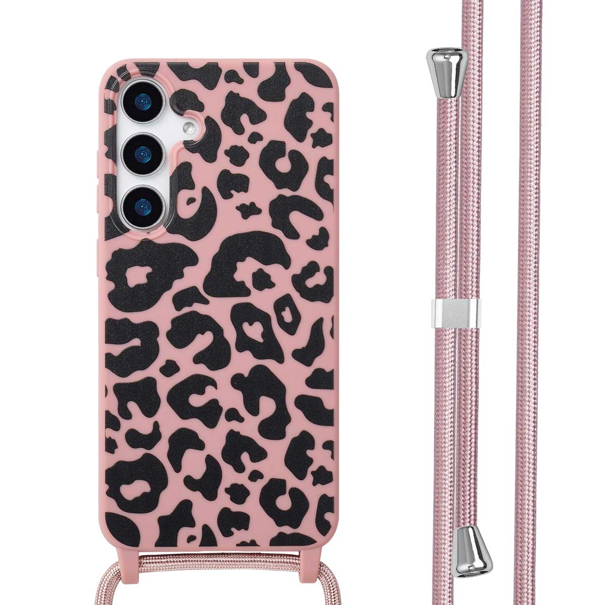 imoshion SilikonHülle design mit Band für das Samsung Galaxy S25 Plus - Animal Pink