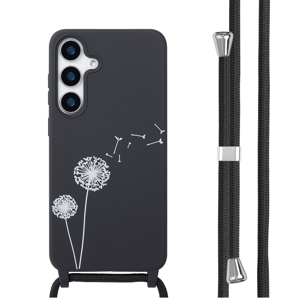 imoshion SilikonHülle design mit Band für das Samsung Galaxy S25 Plus - Dandelion Black