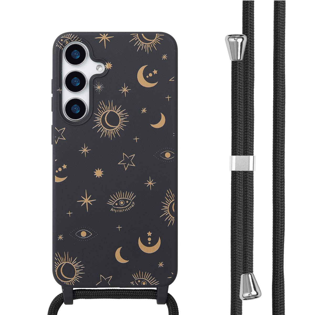 imoshion SilikonHülle design mit Band für das Samsung Galaxy S25 Plus - Sky Black