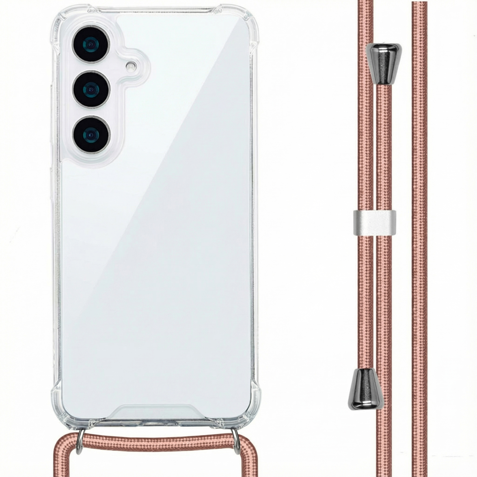imoshion Transparentes Backcover mit Band für das Samsung Galaxy S25 - Rosé gold