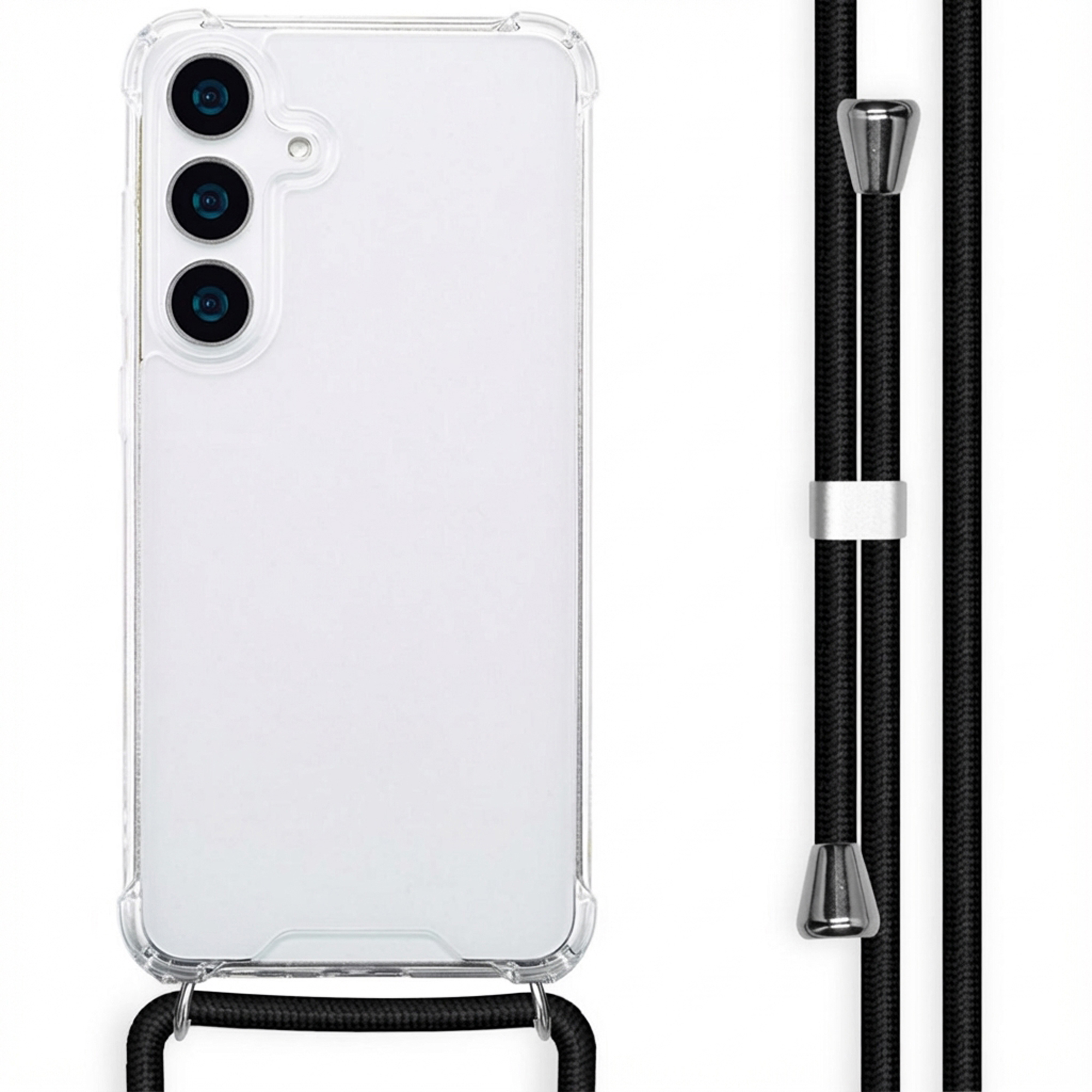 imoshion Transparentes Backcover mit Band für das Samsung Galaxy S25 Plus - Schwarz