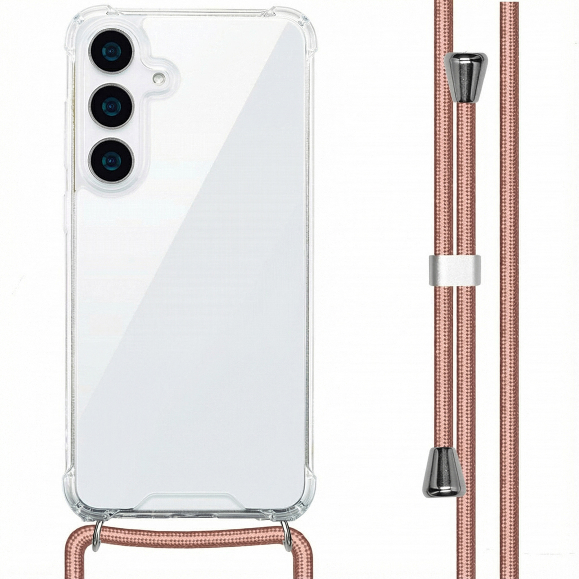 imoshion Transparentes Backcover mit Band für das Samsung Galaxy S25 Plus - Rosé gold