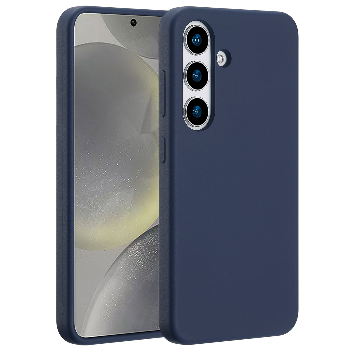 Accezz Liquid Silikoncase mit MagSafe für das Samsung Galaxy S25 - Dunkelblau
