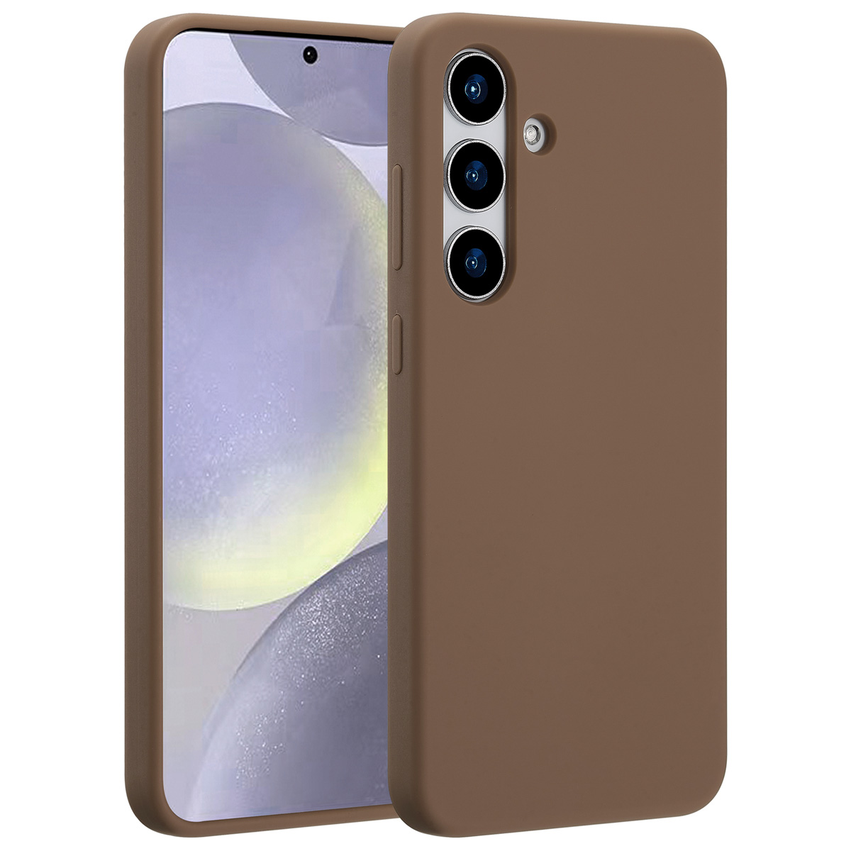 Accezz Liquid Silikoncase mit MagSafe für das Samsung Galaxy S25 Plus - Hellbraun