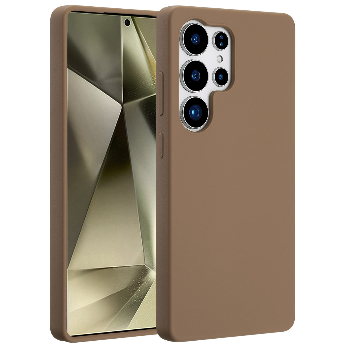 Accezz Liquid Silikoncase mit MagSafe für das Samsung Galaxy S25 Ultra - Hellbraun