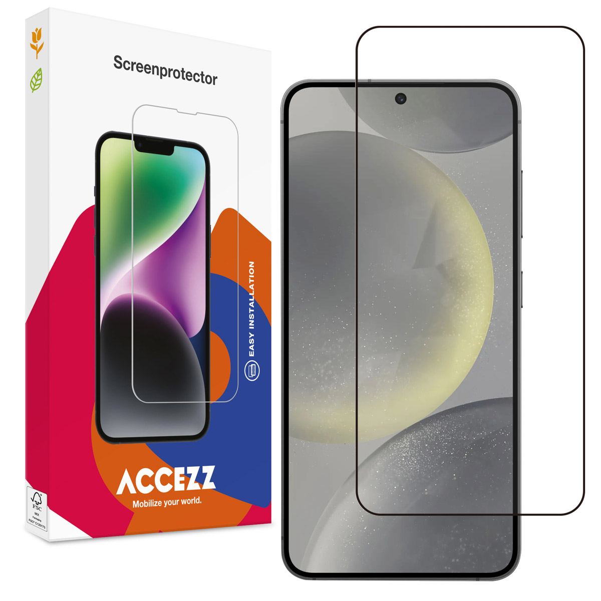 Accezz Full Cover Screen Protector aus gehärtetem Glas für das Samsung Galaxy S25 / S24