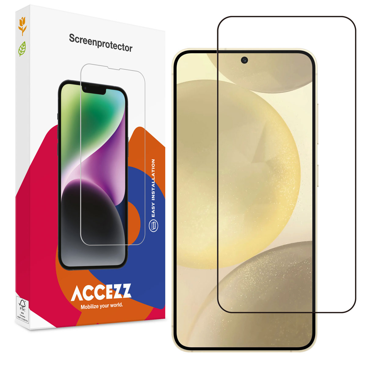 Accezz Full Cover Screen Protector aus gehärtetem Glas für das Samsung Galaxy S24 Plus / S25 Plus
