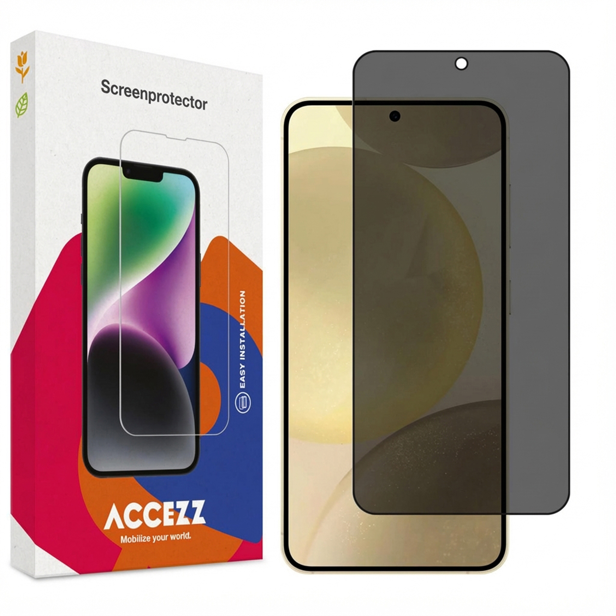 Accezz Privacy Displayschutz aus gehärtetem Glas für das Samsung Galaxy S25 Plus