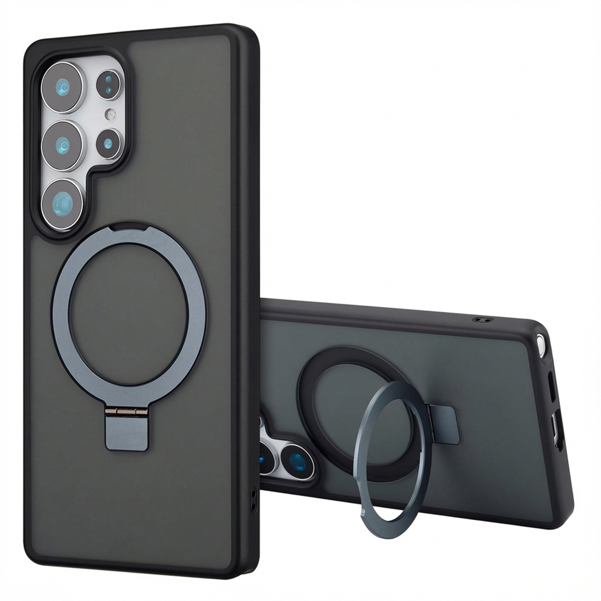Accezz Ring Stand Backcover mit MagSafe für das Samsung Galaxy S25 Ultra - Schwarz