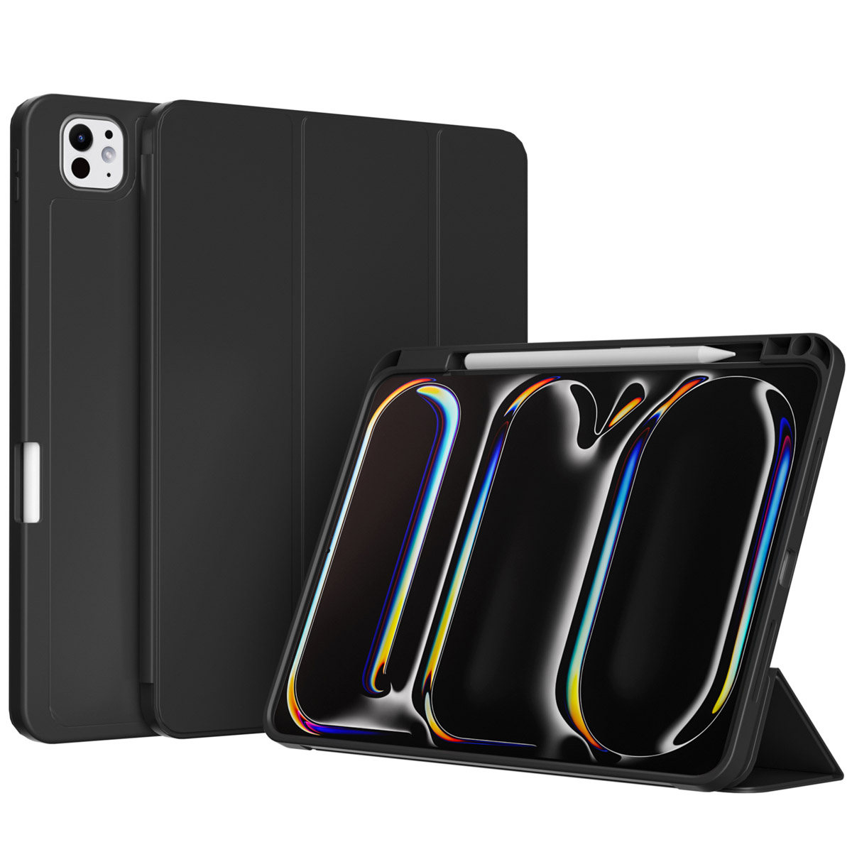 Accezz Smarte Klapphülle aus Silikon für das Apple iPad Pro 11 (2025) M5 / (2024) M4 - Schwarz