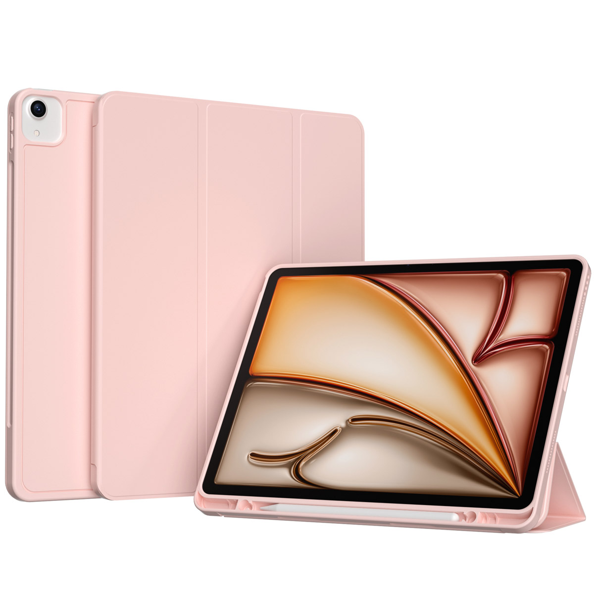 Accezz Smarte Klapphülle aus Silikon für das Apple iPad Air 13 Zoll (2026) M4 / (2025) M3 / (2024) M2 - Rosa