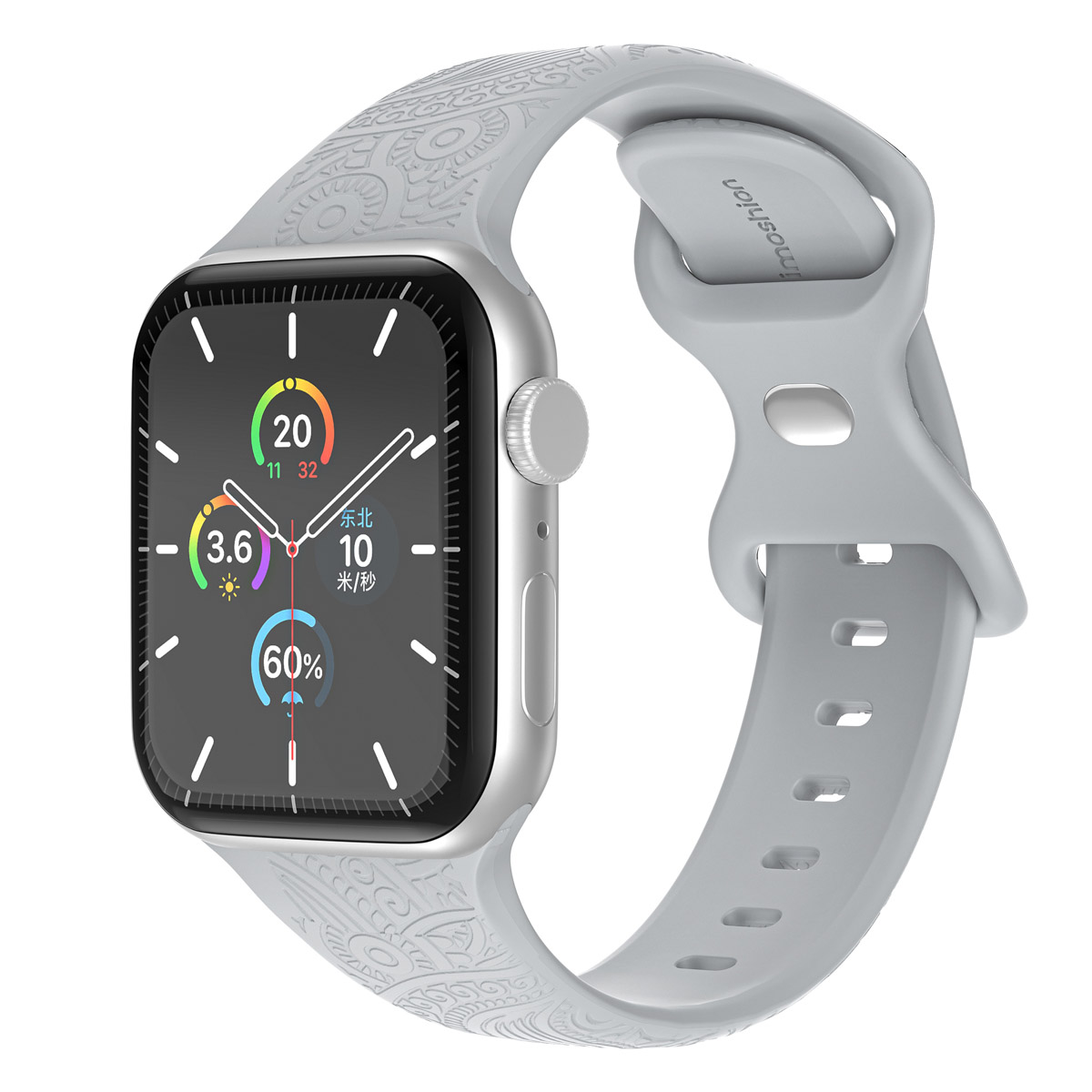 imoshion Mandala Silikonarmband für Apple Watch | 44/45/46/49 mm - Grau