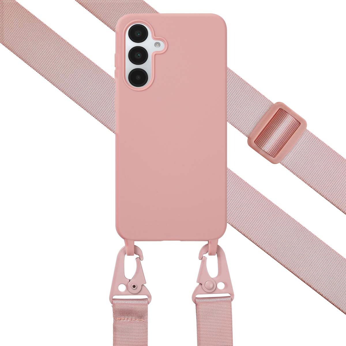 Selencia SilikonHülle mit abnehmbarem Band für das Samsung Galaxy A36 - Sand Pink