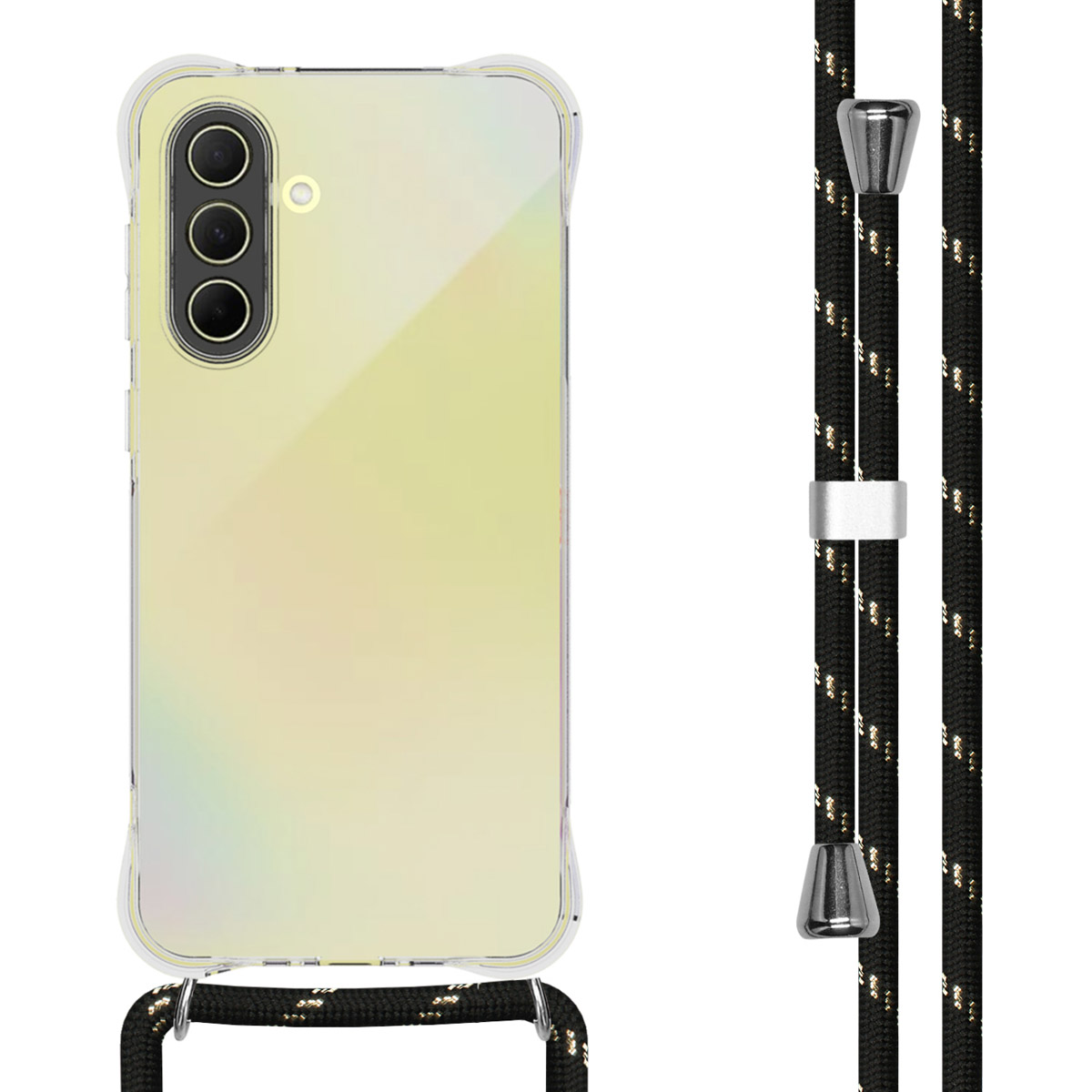 imoshion Transparentes Backcover mit Band für das Samsung Galaxy A36 - Schwarz / Gold