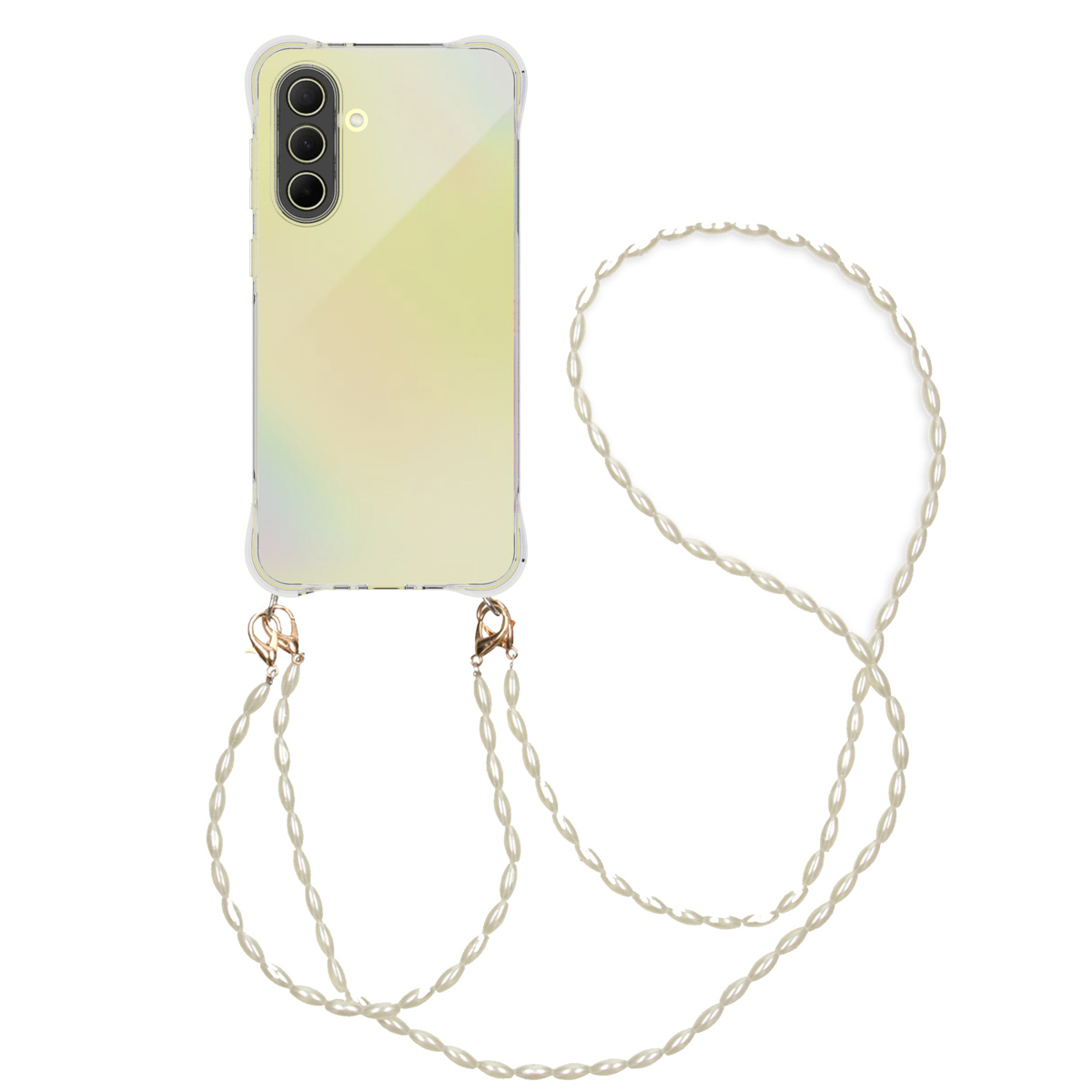 imoshion Handykette mit Perlen + Handgelenkschlaufe für das Samsung Galaxy A36 - Transparent
