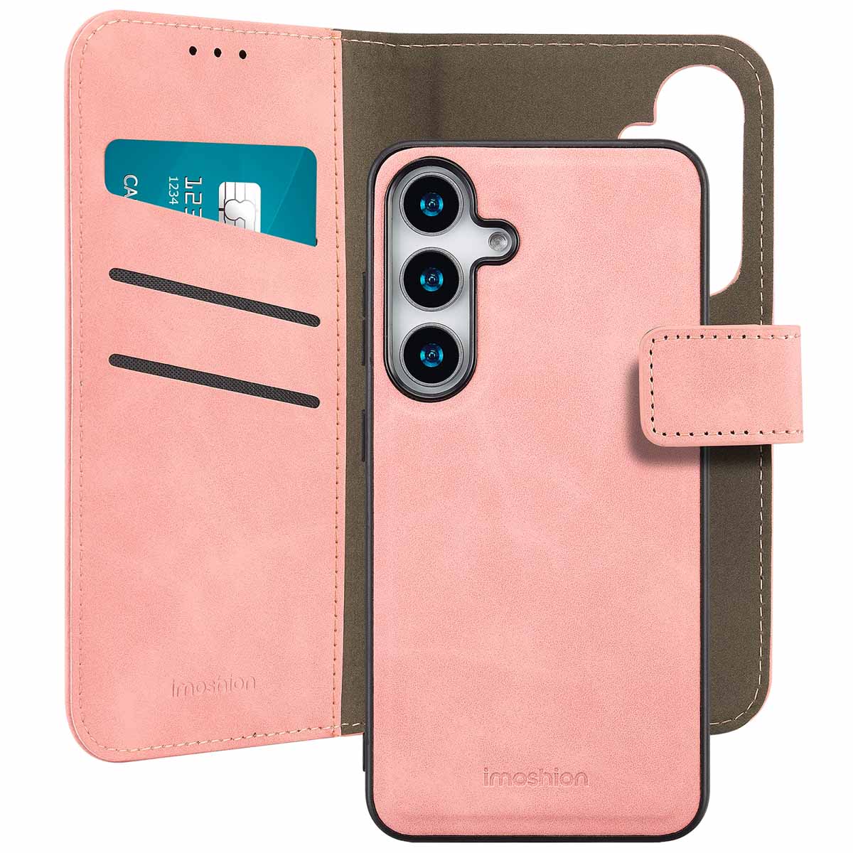 imoshion Entfernbare 2-1 Luxus Klapphülle für das Samsung Galaxy S25 - Rosa