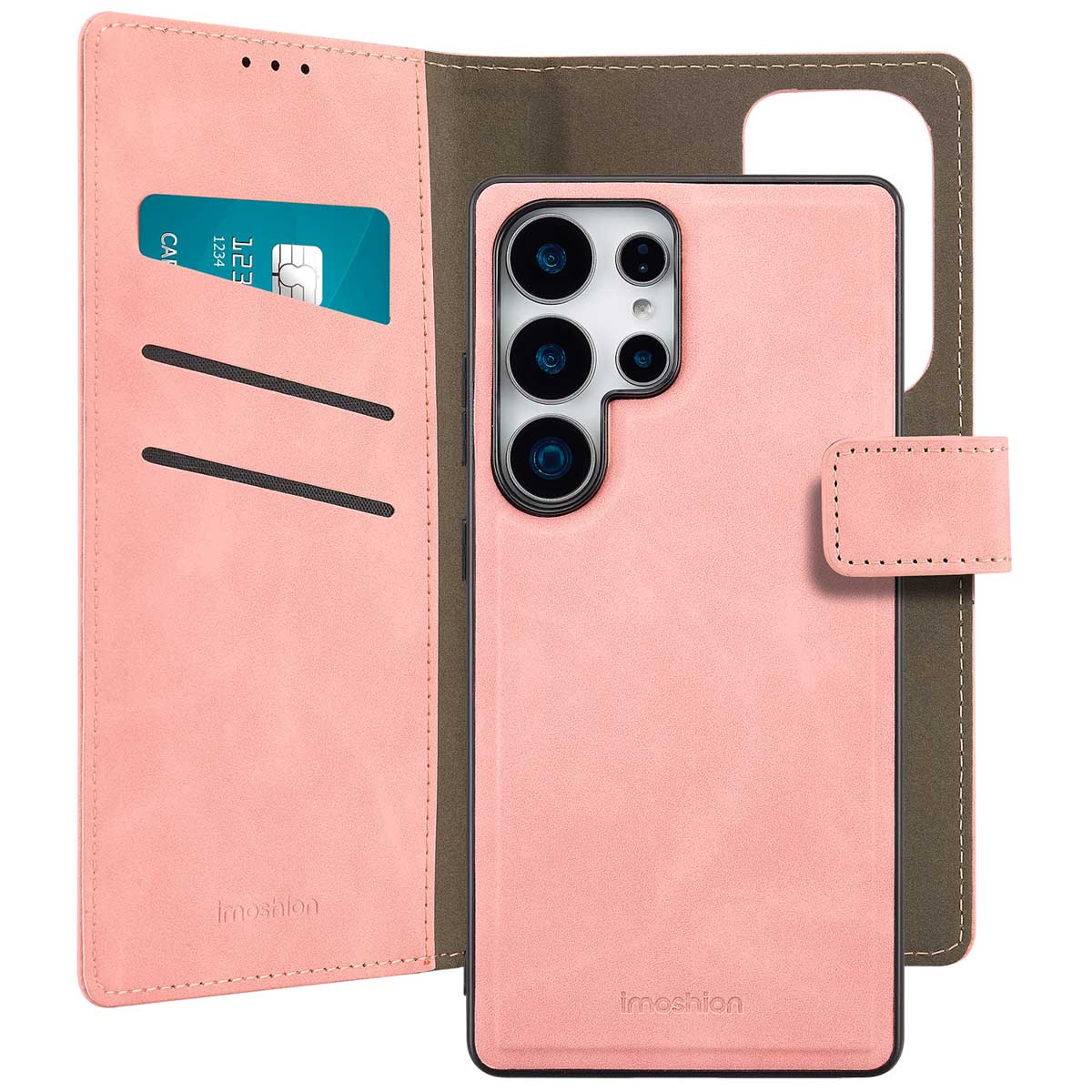 imoshion Entfernbare 2-1 Luxus Klapphülle für das Samsung Galaxy S25 Ultra - Rosa