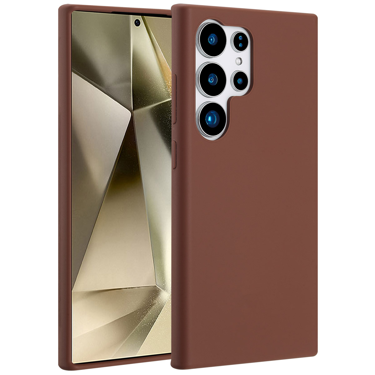 Accezz Liquid Silikoncase mit MagSafe für das Samsung Galaxy S24 Ultra - New Tea Brown