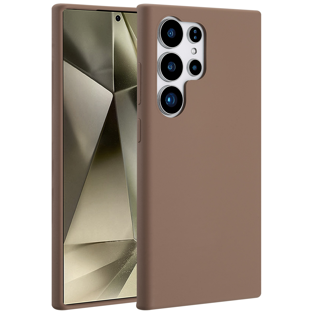 Accezz Liquid Silikoncase mit MagSafe für das Samsung Galaxy S24 Ultra - Hellbraun