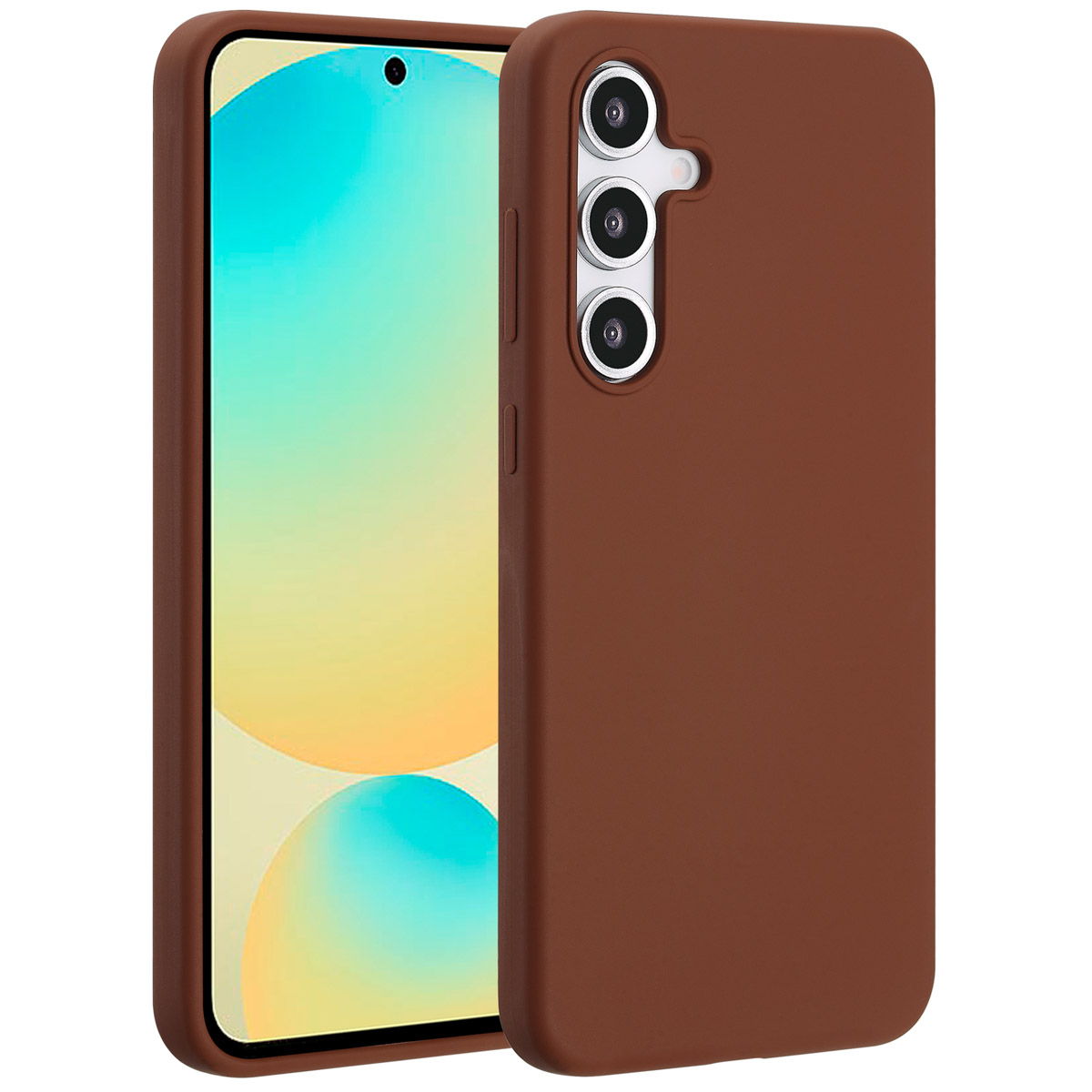 Accezz Liquid Silikoncase mit MagSafe für das Samsung Galaxy S24 FE - New Tea Brown